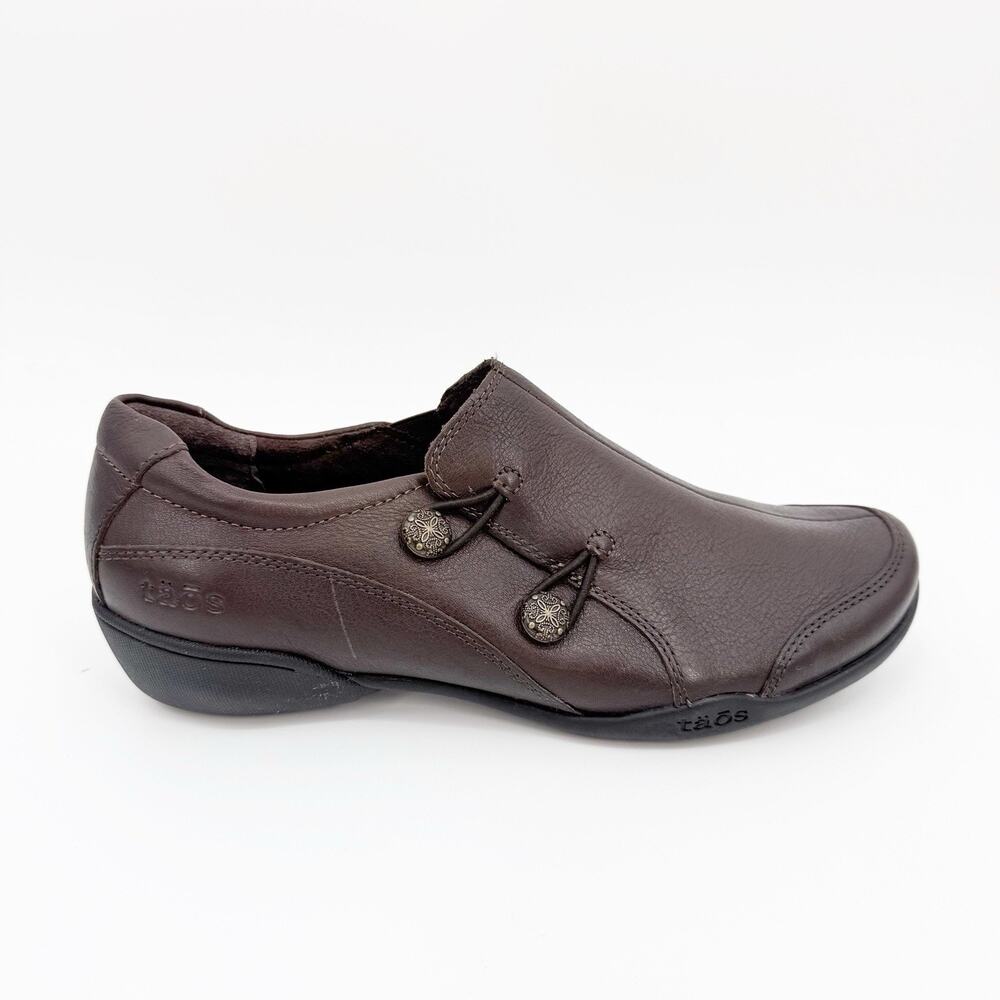 Taos Encore Brown Leather Slip On Comfort Shoes Womens 8.5 Casual Walking Travel - Picture 8 of 14